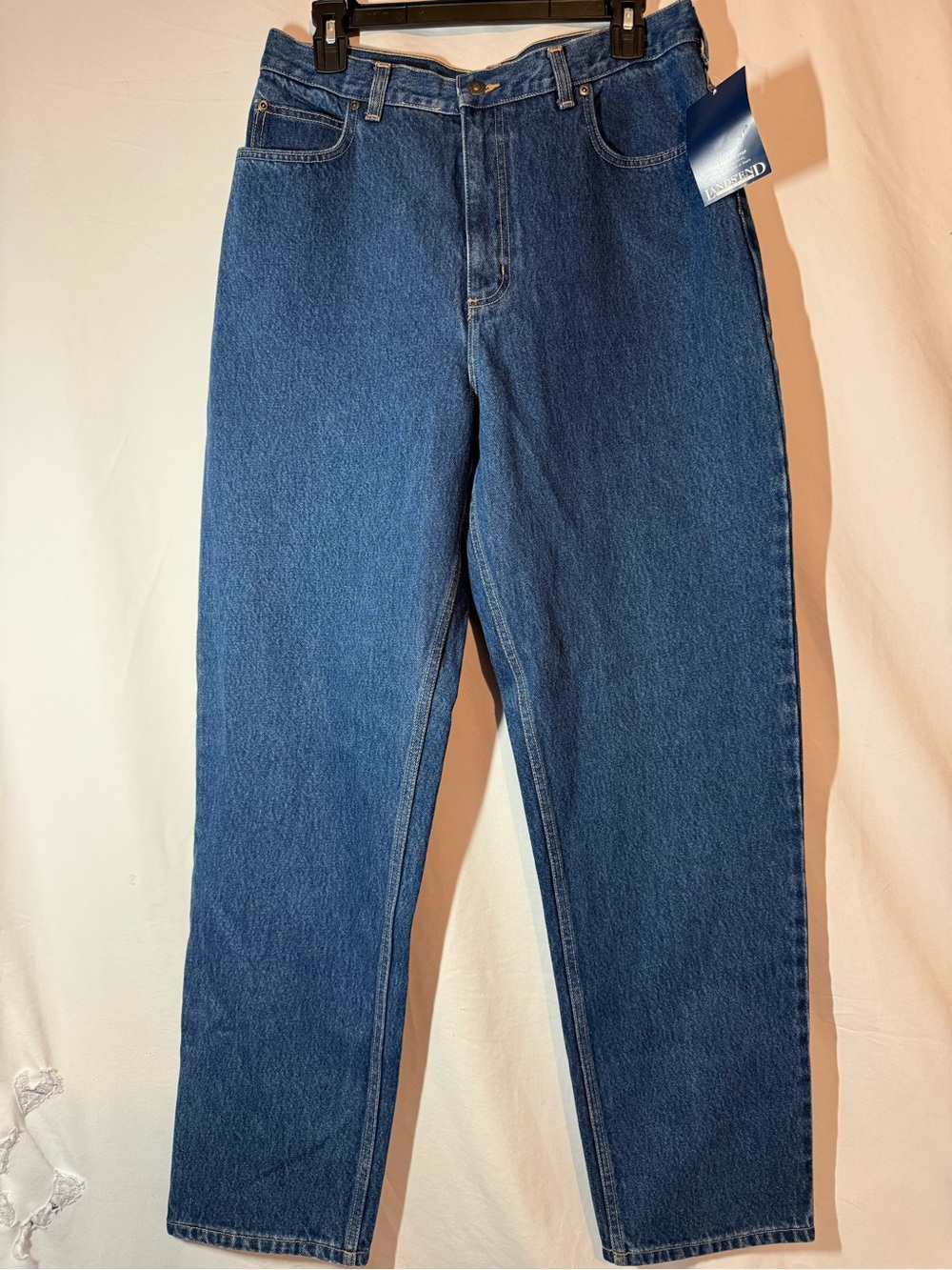 Lands End Jeans Womens 12 Tall 32 NWT Relaxed Fit Straight Leg 100% Cotton